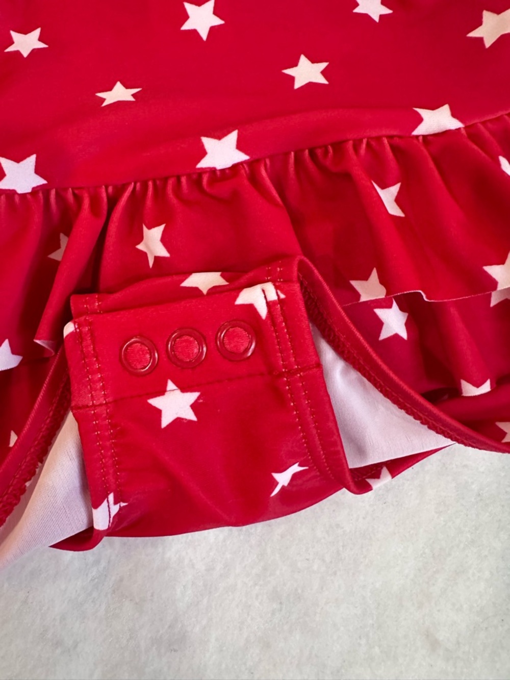 Girl’s Carter’s Red Star Ruffle One-Piece Swimsuit - Picture 7 of 9